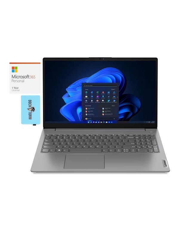 Lenovo V15 G3 Home/Business Laptop (Intel i3-1215U 6-Core, 15.6in 60 Hz Full HD (1920x1080), Intel UHD, 12GB RAM, 512GB PCIe SSD, Win 11 Pro) with Microsoft 365 Personal , Dockztorm Hub
