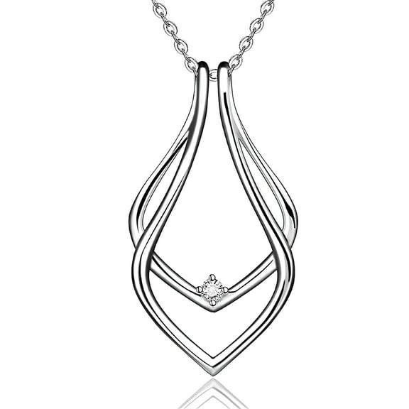 DESIGNICE Ring Holder Necklace For Women Wedding Ring Pendant Necklace Birthday Gifts For Wife Girlfriend