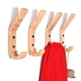 thumbnail image 2 of Wooden Coat Hook, 4 Piece 160mm J Shape Coat Hooks, Upgraded Wall Mounted Towel Hooks, Grade A Oak, Hand Polished Surface, Suitable for Kitchen and Be, 2 of 4