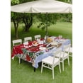 thumbnail image 3 of Outdoor Tablecloth with Umbrella Hole and Zipper, Red Snowman Christmas Rectangle Table Cloth 60x84 Inch Waterproof Tablecloth, Snowflake Red Truck Xmas Tree Gifts Picnic Table Cover for Patio, 3 of 7
