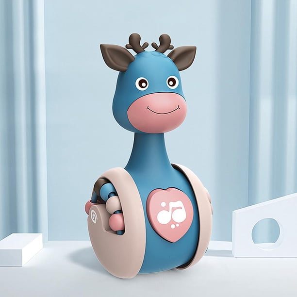 Sonajeros de plástico para bebés, muñeca con vaso, campana de bebé, juguetes educativos de aprendizaje para de a 2 Azul B Hugo Juguetes de rompecabezas