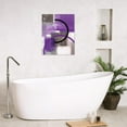 thumbnail image 2 of Purple Abstract Wall Art for Bathroom Modern Aesthetic Grey and White Canvas Wall Art Wall Paintings Home Decor Geometric Wall Pictures for Living Room Bedroom Office Ready To Hang,8x10 Inch, 2 of 6