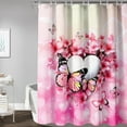 thumbnail image 3 of Butterfly Shower Curtain for Bathroom, Pink Cherry Blossom Flower Bath Curtain,Modern Printed Decorative Curtain Polyester Waterproof 72" W*72" H (12 Plastic Hooks), 3 of 6