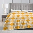 thumbnail image 4 of Argyle Pattern Orange Throw Blanket,Super Soft Anti-Pilling Flannel Bed Blankets, 50"x40", 4 of 8