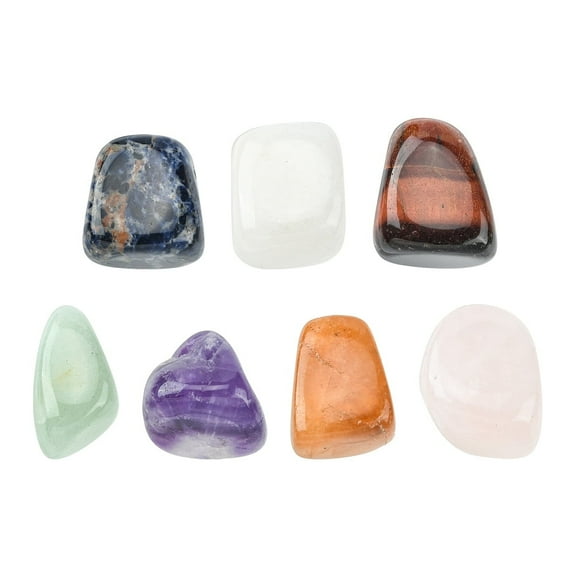 7pcs 7 styles Natural Mixed Gemstone Beads Healing Stones for 7 Chakras Balancing Therapy Meditation Reiki Tumbled Stone Vase Filler Gems No Hole/Undrilled 20~35x13~23x8~22mm 1pc/style