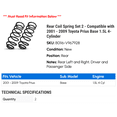 thumbnail image 2 of Rear Coil Spring Set 2 - Compatible with 2001 - 2009 Toyota Prius Base 1.5L 4-Cylinder 2002 2003 2004 2005 2006 2007 2008, 2 of 2