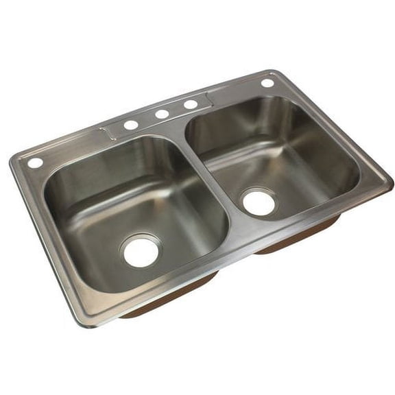 Transolid Classic 33'' L x 22'' W Double Basin Drop-in Kitchen Sink