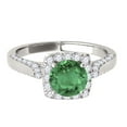 thumbnail image 2 of Mauli Jewels Rings for Women 1.25 Carat Diamond And Emerald Ring 4-prong 14k White Gold, 2 of 7