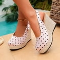 thumbnail image 4 of Hurxie Womens Closed Toe Platform Espadrilles Lace Wedge Heel Sandals Pink 6, 4 of 8