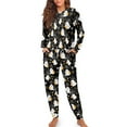 thumbnail image 3 of HELLHERO Halloween Pjs for Women Ghost Spider Web Printed Drawstring Pajamas Comfy Sleepwear Soft 2 Piece Pjs Set Round Neck Loungewear with Pockets, L, 3 of 5