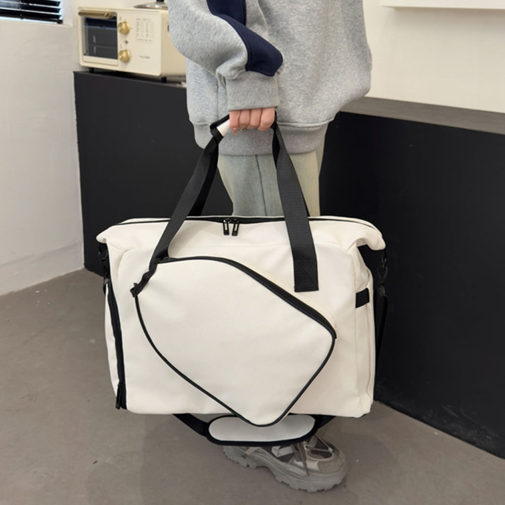 Spacious Oxford Fabric Sports Bag With Dedicated Shoe Pocket And Moisture Resistant Design