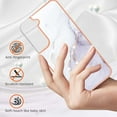 thumbnail image 2 of Allytech Galaxy S22 Plus Case, Pretty Marble Design Heavy Duty Shockproof Hybrid Hard PC Soft TPU Bumper Three Layer Drop Protection Anti-Fall Cover Case for Samsung Galaxy S22 Plus - White, 2 of 5