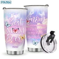 Foloda 1pc  Mom Ever Tumbler - Butterfly Mom Tumbler - Mom Tumbler -Mother's Day Gift- Mommy To Go Cup -  Christmas  Gift for Mom - Vacuum Insulated Coffee Tumbler Inspirational Cup 20oz