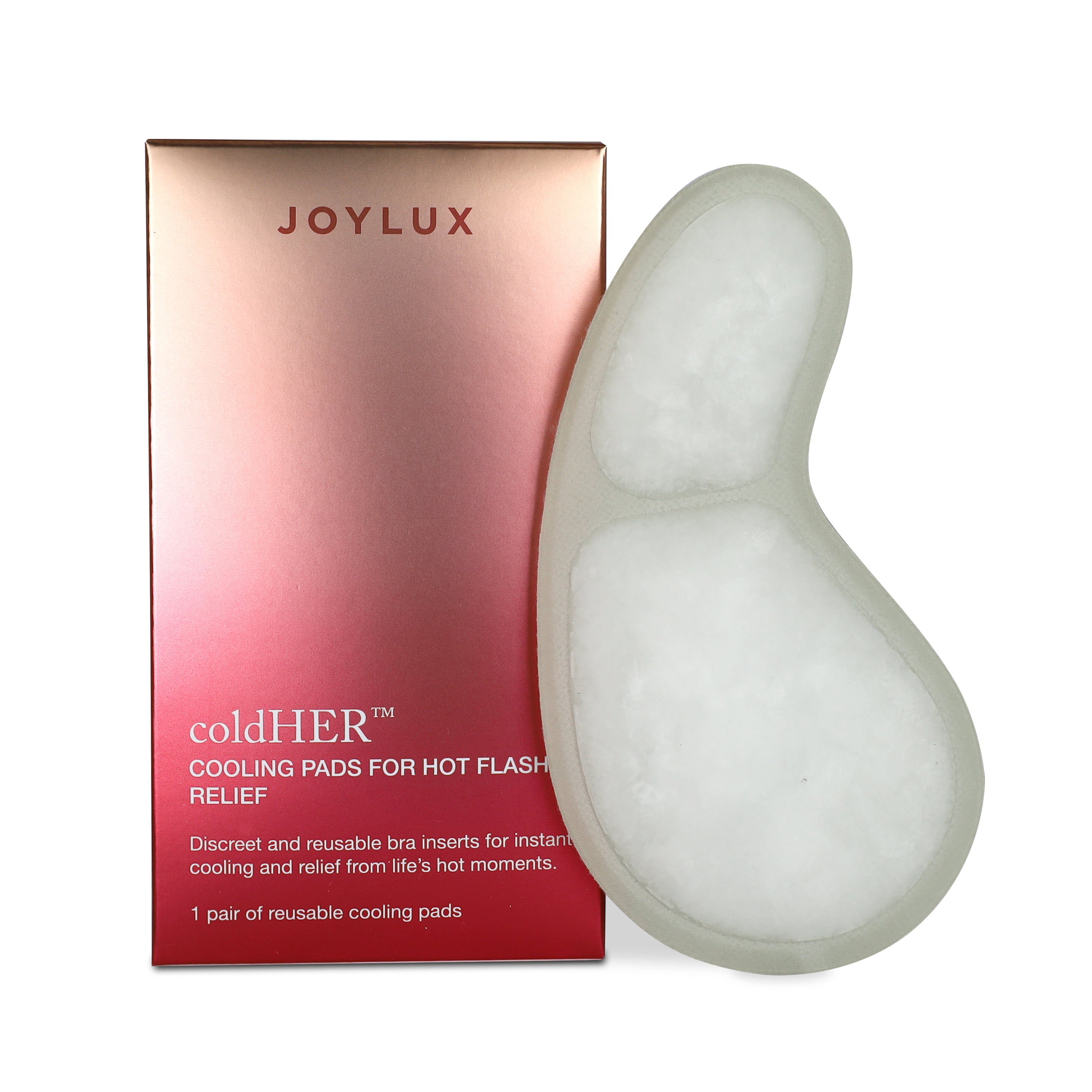Joylux coldHER Cooling Bra Inserts, for Hot Flash Menopause Relief, 2 Count, Gray, Female