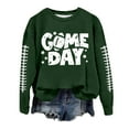 thumbnail image 3 of TINZ Ensemble Décontracté pour Femmes Col Rond Rugby Jour de Match Imprimé Chandail à Capuchon Chandail Blouse et Pantalon Chandails en Molleton Col Entonnoir Femmes, 3 of 3