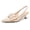 milky white, variant on Womens Slingback Kitten Heels Flower Closed Pointed Toe Pumps Wedding Party Dress Sandals Shoes