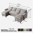 thumbnail image 4 of Pingliang Home Oversized U Shaped Couch,4 Seat Sectional Sofa with 4 Pillows,Upholstered Symmetrical Cloud Couch with Double Chaise,Wrap Around Sofa Modular sofa for Living Room Apartment Office, 4 of 8