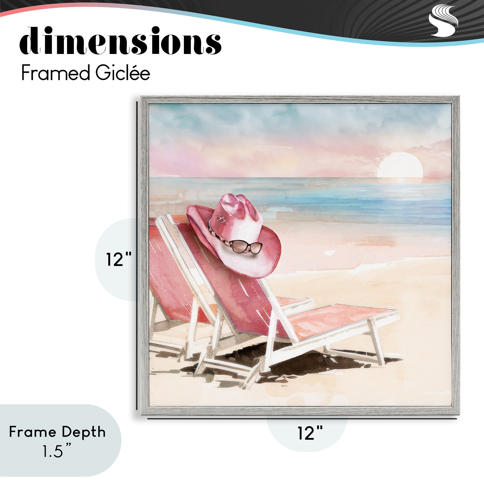 Stupell Industries Blush Pink Beach Chairs Gray Framed Giclee Art, design by Paul Mathenia