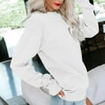 thumbnail image 6 of Seasonal Clearance Long Sleeves Shirt for Women Women's Solid Plus Size Long Sleeve Pocket Blouse Sweater Tops White 10(XL), 6 of 6