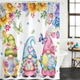 thumbnail image 2 of Spring Easter Shower Curtain, Waterproof Shower Curtains for Bathroom, Watercolor Eggs Gnomes Floral Butterflies Plants Washable Fabric Bathtub Curtain Set Bath Decor with 12 Hooks Extra Long 72"x96", 2 of 8