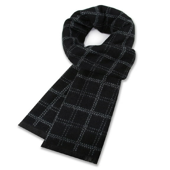 Plaid fringe scarf Soft long cotton scarf for men