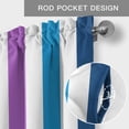 thumbnail image 6 of Blue Purple Stripe Farmhouse Short Window Curtain Valances, Gradient Geometric Vertical Striped Rod Pocket Kitchen Valances for Living Room Bedroom Bathroom Cafe 60" x 18", 6 of 8