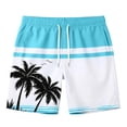 thumbnail image 4 of Mens Casual Shorts Lightweight Stretch Beach Half Pants with Drawstring Outdoor Summer Comfort Board Shorts Sky Blue XXXL, 4 of 4