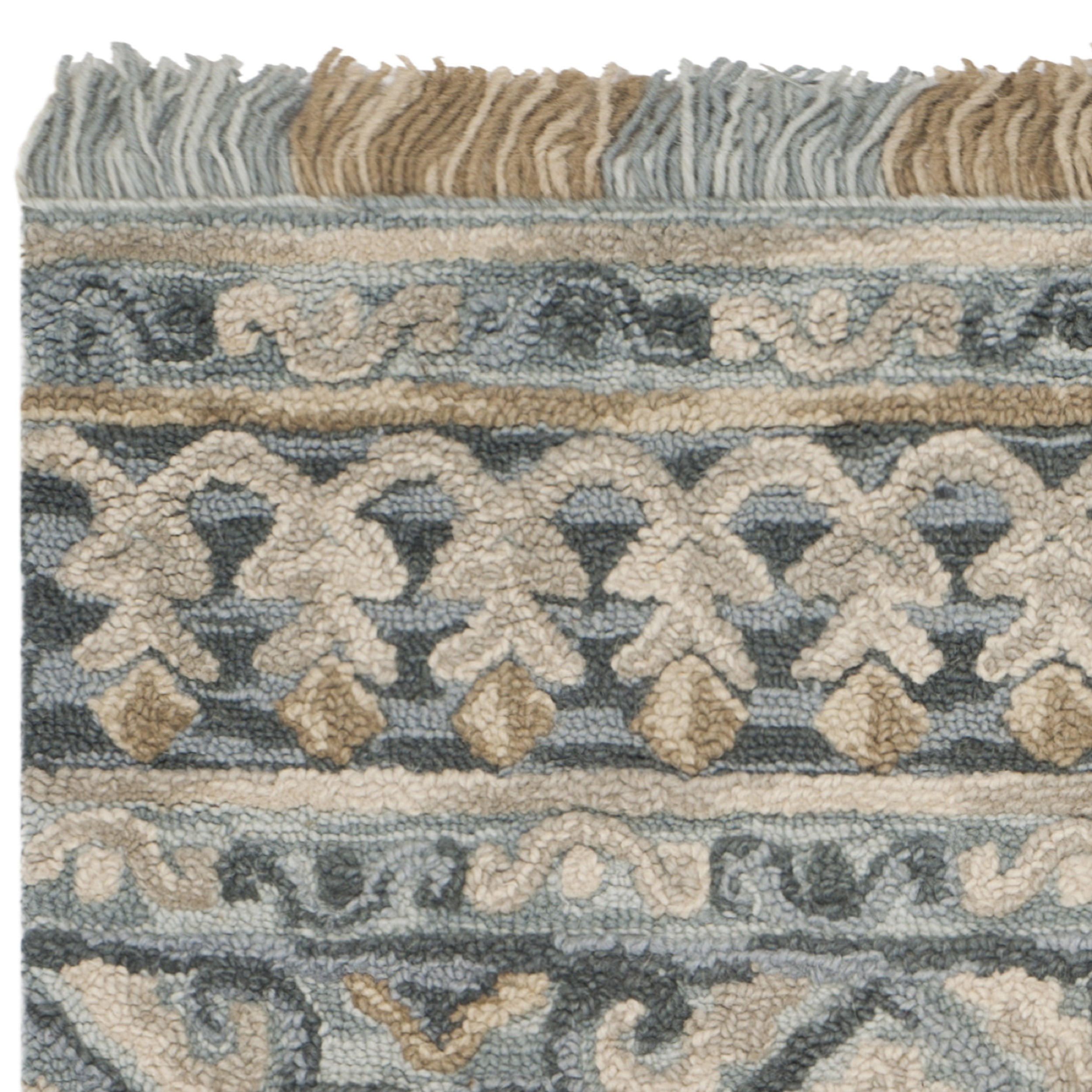 SAFAVIEH Blossom Jocelyne Geometric Area Rug, Light Beige/Blue, 5' x 8'