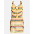 thumbnail image 3 of No Boundaries Striped Crochet Coverup Dress, Women’s XXS-XXL, 3 of 3