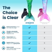 Fin Fun Limited Edition Mermaid Tail for Women, Teen and Adults with Monofin, Adult Small, Watercolor Waves