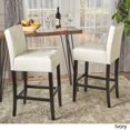 thumbnail image 1 of Whitney Ivory Wood/Leather Bar Stools (Set of 2), 1 of 4