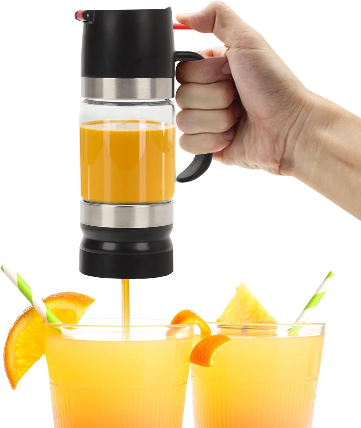 Glass Honey Dispenser with Stand – No-Drip Refillable Syrup Server for Honey, Agave and Salad Dressing