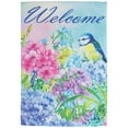 thumbnail image 2 of Northlight Blue and Purple Welcome Bird Outdoor Garden Flag 12.5" x 18", 2 of 7