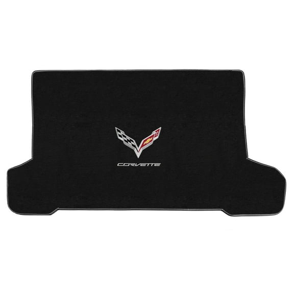 Lloyd Mats LogoMat Custom-Fit Carpet Trunk Mat for 2014-2019 Chevrolet C7 Corvette Convertible, Charcoal