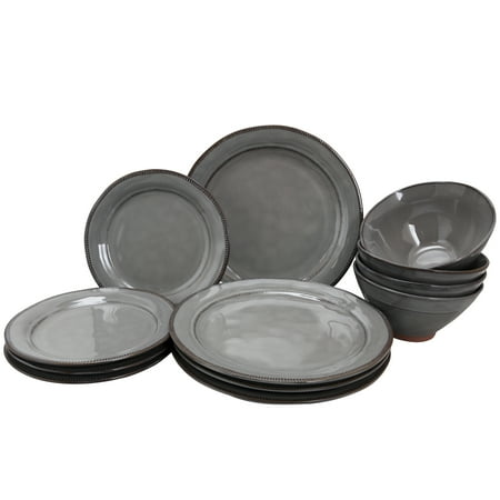 

Gibson Elite Terranea 12 Pieces Dinnerware Set in Gray