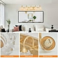 thumbnail image 5 of 29" Modern Crystal Bathroom Vanity Light, 5-Light Golden Wall Sconce with Clear Glass Shade, Elegant Wall Mount Lighting for Bathroom, Powder Room, or Vanity Mirror (No Bulbs), 5 of 8