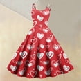 thumbnail image 2 of Women's Vintage Swing Dress A Line Sleeveless Heart Printed Dresses Party Costume Watermelon Red M, 2 of 5