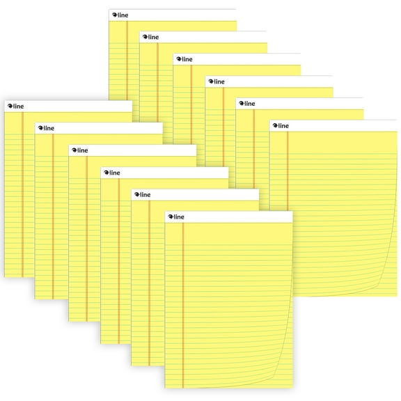 C-Line Legal Pad, Wide Ruled, Yellow, 50 Sheets, Pack of 12