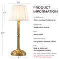 thumbnail image 6 of 16'' Glam Cordless Table Lamp Touch Control with 3 Way Classic Elegant Dimmable Rechargeable LED Nightstand Lamp with Fabric Shade In Brass Finish, 6 of 7