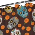 thumbnail image 3 of Brown Skull Marigold Pattern Shower Curtain 84"x72" ,Bathroom Decorative Shower Curtains Set with 12 Hooks,Modern Waterproof Washable Shower Curtain, 3 of 6