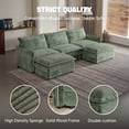thumbnail image 4 of 109" Corduroy Modular Sectional Sofa, Oversized Deep Seat U Shaped Couch Set, 4 of 6