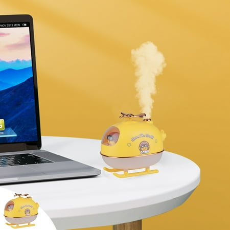 

dvypyn Desktop Humidifier With Night Light Cute Helicopter Humidifier Silent Humidifier For Bedroom Office Desk Yellow