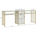 thumbnail image 4 of BarberPub 78.7" Width 2 Position Nail Desk,  Double Manicure Table for Nail Tech, 4 of 9