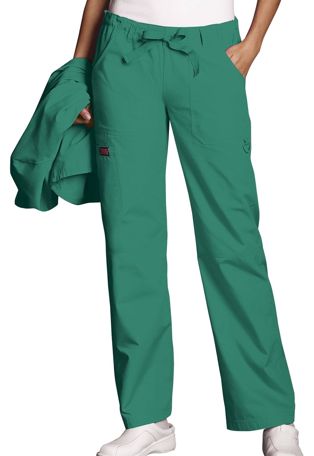 Cherokee Workwear Women Scrubs Pant, Low Rise Drawstring Cargo, Plus ...