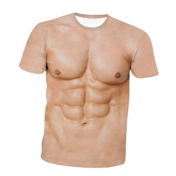 Hombre Musculoso Playeras Con Estampado De Musculos Camiseta Con