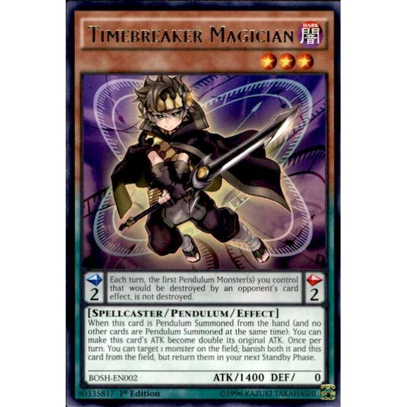 YuGiOh Breakers of Shadow Rare Timebreaker Magician BOSH-EN002