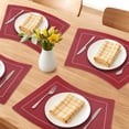 thumbnail image 2 of Unique Bargains 6Pcs Faux Leather Heat Resistant Placemats Burgundy 20.1x11.8inch, 2 of 6