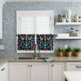 thumbnail image 6 of Mexico Flower Bird Kitchen Curtains Valances and Tiers Set of 3, 36 Inch Length Tier Curtains and Valance Rod Pocket Valance Curtains Set for Kitchen Bathroom Small Windows, 6 of 8