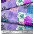 thumbnail image 3 of Soimoi polyester Crepe Fabric Mandala & Paisley Patchwork Printed Fabric 1 Yard 52 Inch Wide, 3 of 3