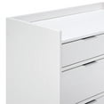 thumbnail image 4 of Commode 30 Pouces en Bois Massif à 6 Tiroirs avec Galerie - Blanc, 4 of 5